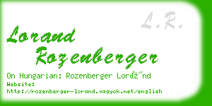 lorand rozenberger business card